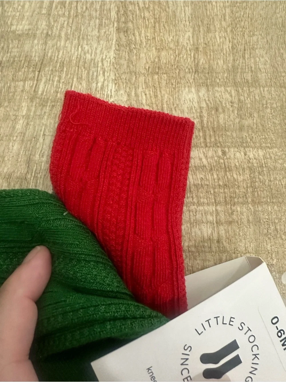 Little Stocking Co. Christmas Cable Knit Knee High Socks | Size 0–6 Months | NWT